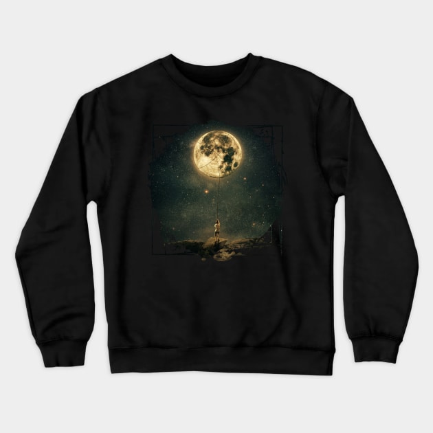 pulling moon Crewneck Sweatshirt by psychoshadow